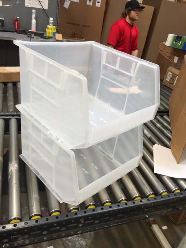 Photo 3 of  2 Akro-Mils 30270 Plastic Storage Stacking Hanging Akro Bin