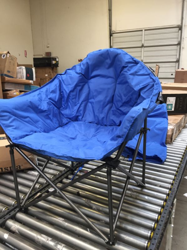 Photo 1 of ALPHA CAMP Oversized Camping Chairs Padded Moon Round Chair Saucer Recliner with Folding Cup Holder and Carry Bag
