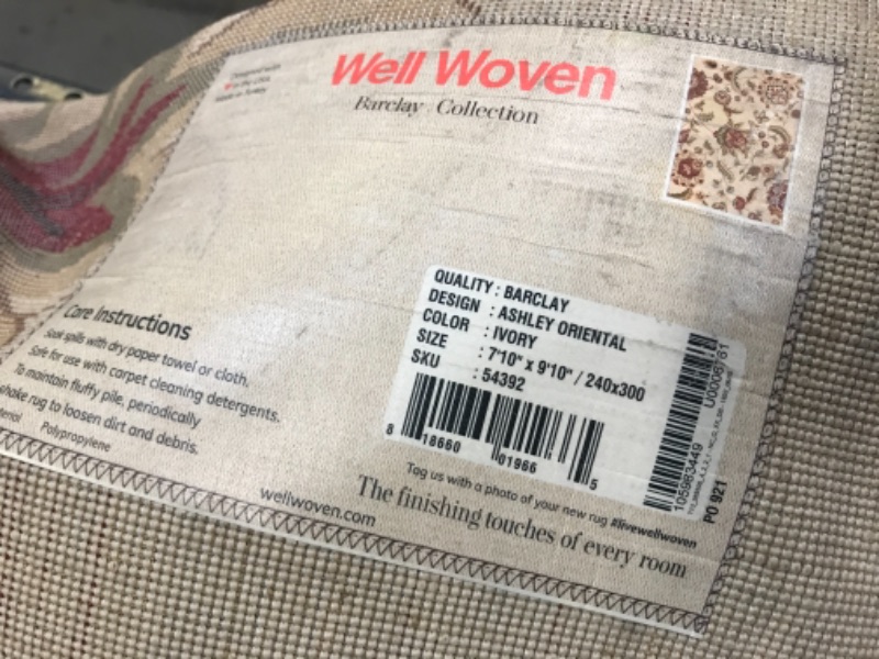 Photo 1 of Barclay Ashley Oriental Ivory 8 ft. x 10 ft. Country and Floral Area Rug