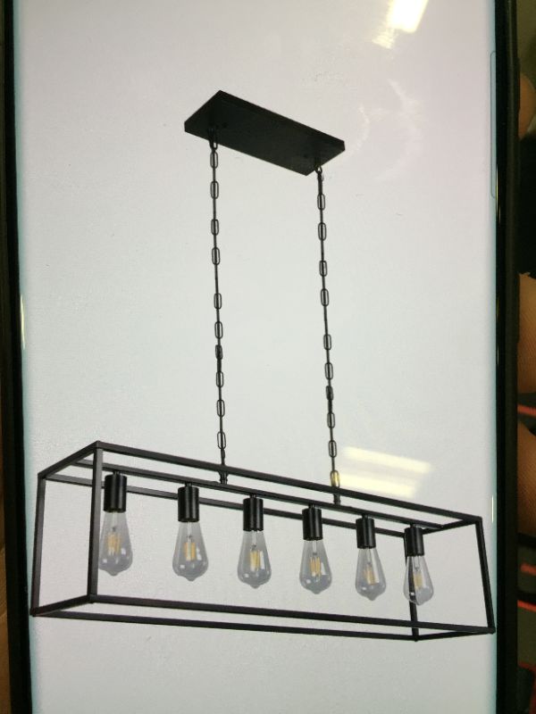 Photo 1 of farm house industrial dining room lighting black modern chandelier rectangle