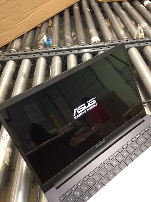 Photo 9 of ASUS VivoBook 15 OLED K513 Thin & Light Laptop, 15.6 OLED Display, Intel i5-1135G7 CPU, NVIDIA GeForce MX350 GPU, 8GB RAM, 512GB PCIe SSD, Fingerprint Reader, Windows 10 Home, Indie Black, K513EQ-PB56---------THERE IS A DENT ON TOP FROM SHIPPING ----VIEW 