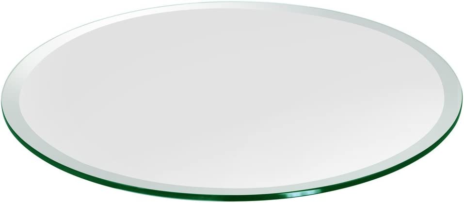 Photo 1 of 30" Inch Round Glass Table Top - Tempered - 1/4" Inch Thick - Bevel Polished
