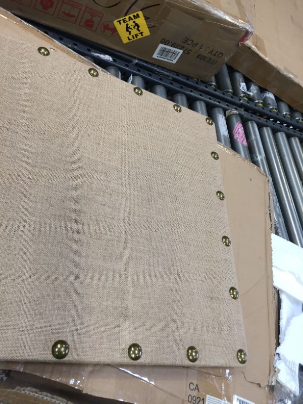 Photo 1 of Linon Burlap Nailhead Corkboard, M