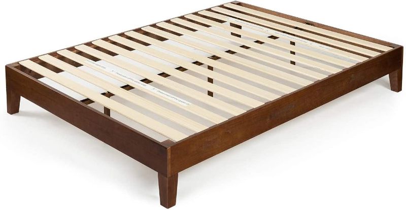 Photo 1 of Zinus Marissa 12 Inch Deluxe Wood Platform Bed / No Box Spring Needed / Wood Slat Support / Antique Espresso Finish, Full
