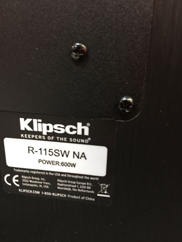 Photo 3 of Klipsch R-115sw Subwoofer unable to test 
