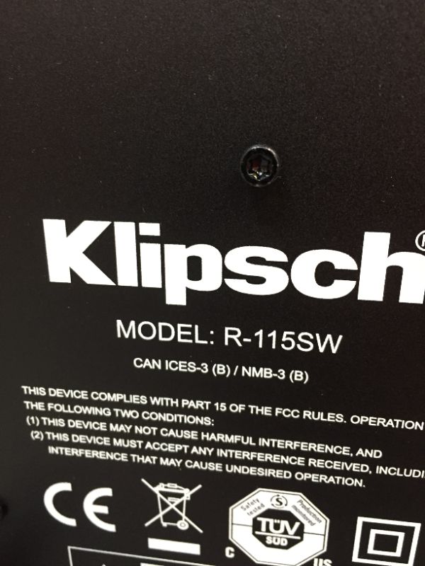 Photo 7 of Klipsch R-115sw Subwoofer unable to test 
