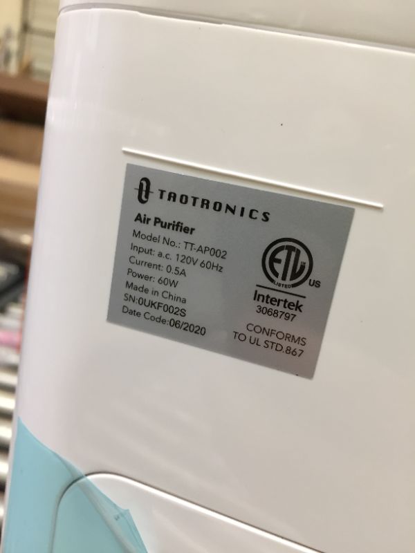Photo 6 of taotronics air purifier Air Purifiers for Home, Gukify H13 Filter,Up to 645ft² Coverage, Activated Carbon Filters, Sleep Mode, air purifiers for bedroom Filter Replacement Reminder, Remove for 99.97% Smoke, Pollen, Allergies, Pets Hair, Dander, Dust, Ener