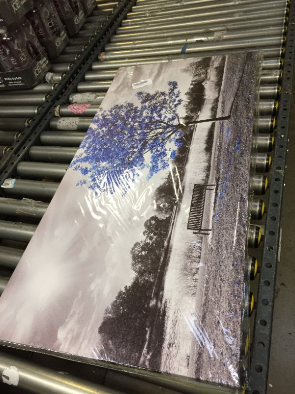Photo 1 of Canvas Wall Art for Bedroom Black and Blue Maple Tree Canvas Art Prints Maple Forest with Leaves Wall Decor Artwork Picture 24"x48"Painting Home Decor for Living Room   --------STILL IN THE FACTORY SEALED WRAPPING 
