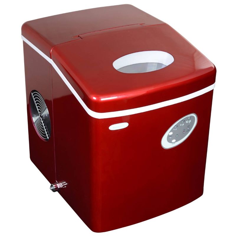 Photo 1 of Newair Counter Top Ice Maker Machine (Red), Compact Automatic Ice Maker, Cubes Ready in 6 Minutes, 28 Pounds in 24 Hours - Perfect for Home/Kitchen/Office/Bar AI-100R

