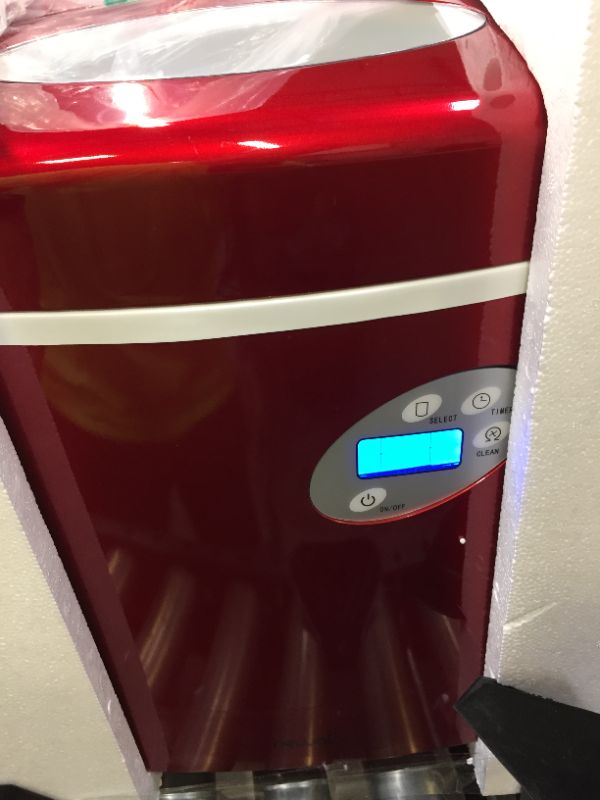 Photo 2 of Newair Counter Top Ice Maker Machine (Red), Compact Automatic Ice Maker, Cubes Ready in 6 Minutes, 28 Pounds in 24 Hours - Perfect for Home/Kitchen/Office/Bar AI-100R
