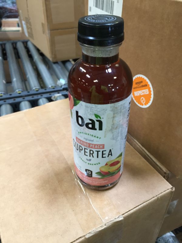 Photo 1 of Bai Iced Tea, Narino Peach, Antioxidant Infused Supertea, Crafted with Real Tea (Black Tea, White Tea), 18 Fluid Ounce Bottles (Pack of 12)-----EXP AUG 23 2022
