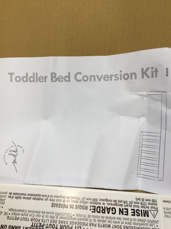 Photo 1 of DaVinci Toddler Bed Conversion Kit (M3099) in White Finish
