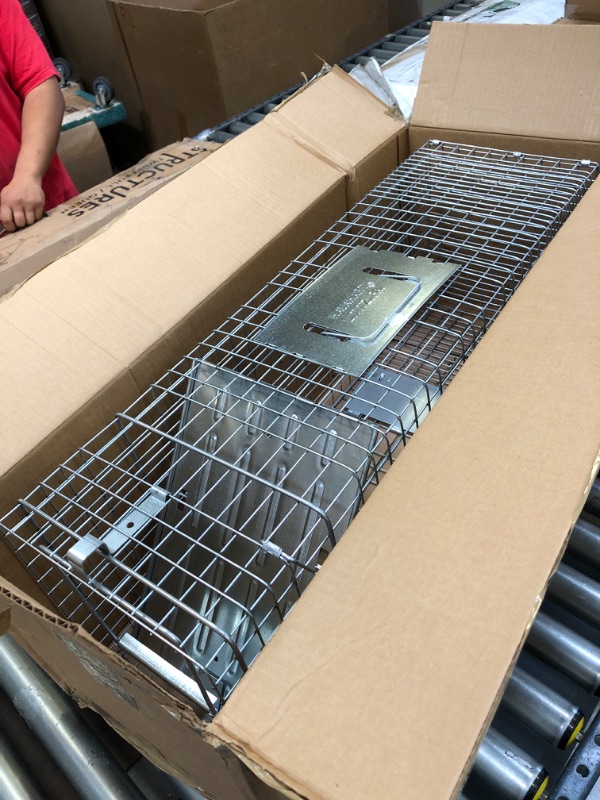 Photo 2 of 1079SR Large 1-Door Humane Catch and Release Live Animal Trap for Raccoons, Cats, Bobcats, Beavers, Small Dogs, Groundhogs, Opossums, Foxes, Armadillos, and Similar-Sized Animals
