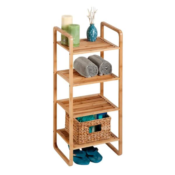 Photo 1 of ***SEE PHOTO FOR DAMAGE**14.57 in. W x 11.81 in. D x 36.61 in. H Natural Bamboo Freestanding 4-Tier Bathroom Shelf in Natural
