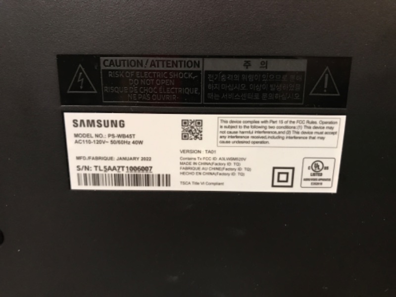 Photo 1 of Samsung HW-B450 2.1ch Soundbar w/Dolby Audio, Subwoofer Included, Bass Boosted, Wireless Bluetooth TV Connection, Adaptive Sound Lite, Game Mode, 2022
