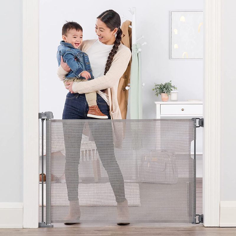 Photo 1 of Regalo Fabric Retractable Baby Gate - Gray

