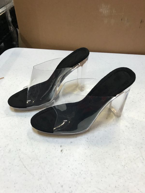 Photo 2 of Allegra K Women's Clear Platform Block Heeled Slides Sandals
Size: 8.5