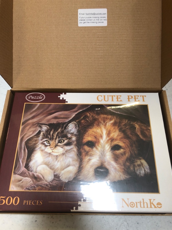 Photo 1 of 500 Piece Jigsaw Puzzle for Adult, Family, Or Kids - School Days by Masterpieces - CUTE PETS 