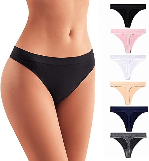 Photo 1 of 6 pack No Show thong pack for women thongs for women seamless thongs for women pack thong underwear women
l- adult