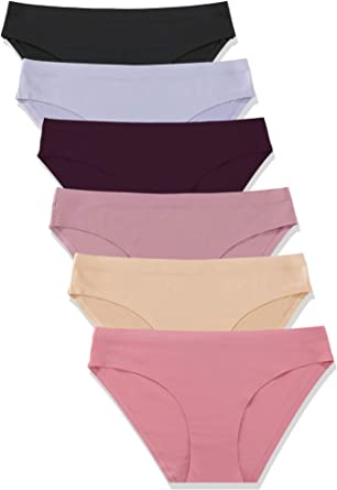 Photo 1 of 6 Pack Women’s Seamless Hipster Underwear No Show Panties Invisibles Briefs Soft Stretch Bikini Underwears XS-XL
m