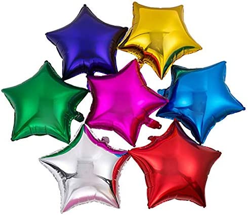 Photo 1 of AnnoDeel 20pcs 18 inch Star Balloons, Star Shaped Foil Helium Balloons Mixed Color Mylar Balloons for Wedding Birthday Baby Shower Party Decor
