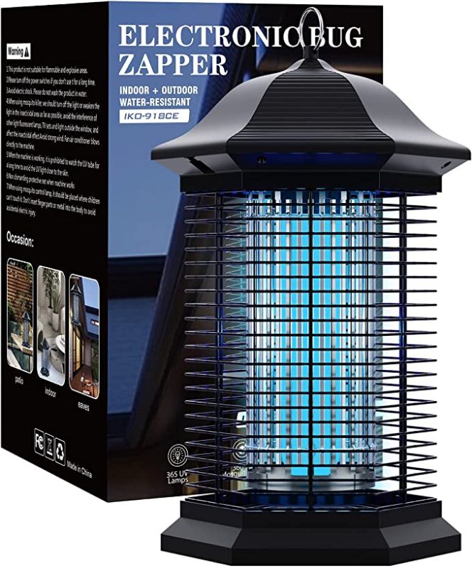 Photo 1 of Amufer Bug Zapper Electric Indoor & Outdoor,4000V High Power Mosiquito Zapper, IPX4 Waterproof Insect Killer, Safety Wide-Range Fly Zapper for Home,Backyard,Garden ,Camping (Black)
