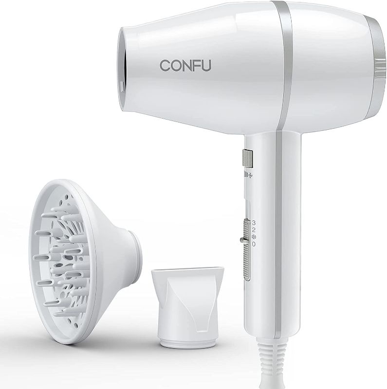 Photo 1 of CONFU Hair Dryer, Blow Dryer for Curly Hair Women, Ionic pro Hair Dryer with Diffuser and Concentrator Nozzle, 1875W Powerful HairDryer Lightweight Dryer Hair for Fast Drying
