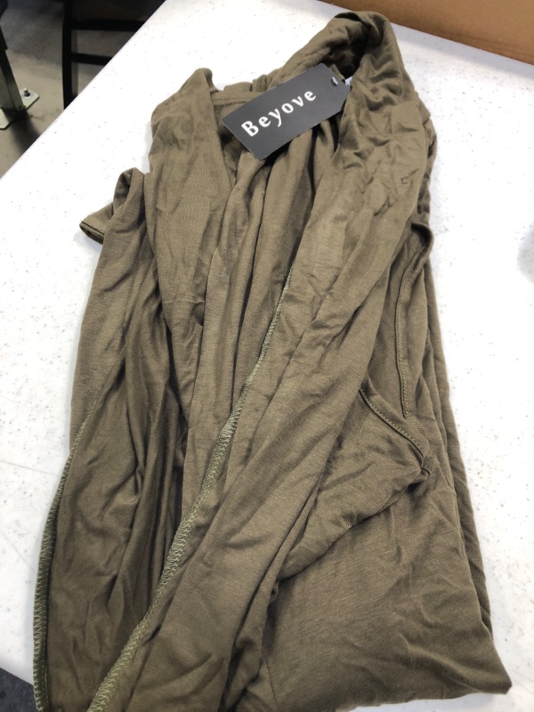 Photo 1 of Beyove Womens Long Vests Sleeveless Draped Lightweight Open Front Cardigan Layering Vest with Side Pockets SIZE XL