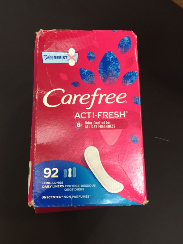 Photo 2 of Carefree Acti-Fresh Body Shape Long Pantiliners, Uncented - 92 count