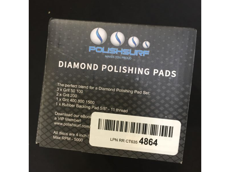 Photo 2 of Diamond Polishing Pads 4 inch Wet/Dry Set of 11+1 Backer Pad for Granite Concrete Marble Polishing plus eBook - Polishing Process Best Practices by POLISHSURF