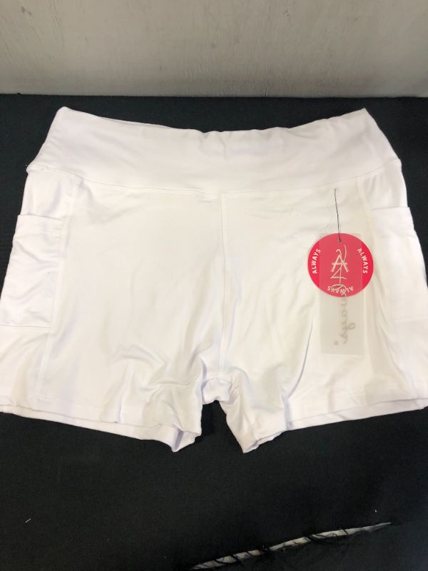 Photo 2 of ALWAYS Women Workout Yoga Shorts - Premium Buttery Soft Solid Stretch Cheerleader Running Dance Volleyball Short Pants - XL 