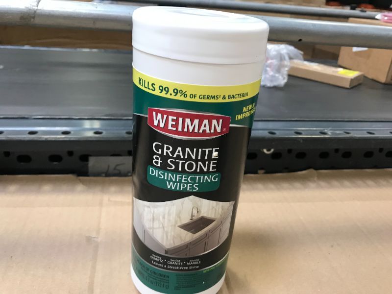 Photo 3 of 2 pcs Weiman Disinfecting Wipes, Granite & Stone, Spring Garden Scent - 30 wipes, 6.1 oz