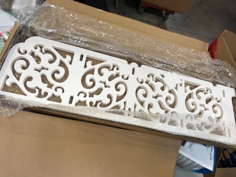 Photo 3 of  3-Tier Standing Corner Shelf - Decorative Scrollwork Accents, White
