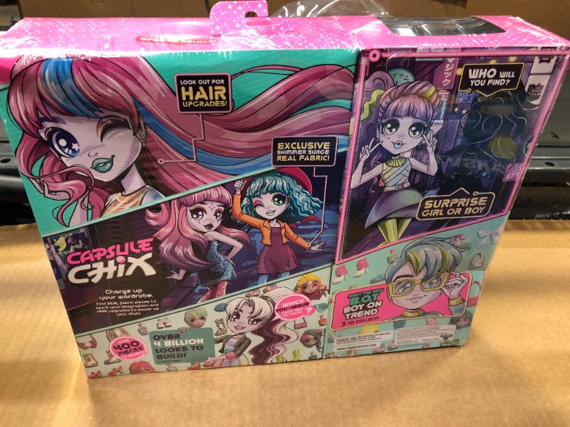 Photo 1 of Capsule Chix Shimmer Surge 4.5 inch Small Doll with Capsule Machine Unboxing and Mix and Match Fashions and Accessories 
