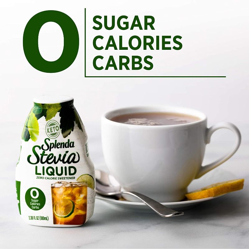 Photo 2 of 2 pcs Splenda Stevia Liquid Zero Calorie Sweetener Drops, 3.38 fl. oz. Bottle, Stevia, 3.38 fl oz  ---exp date 10/2023