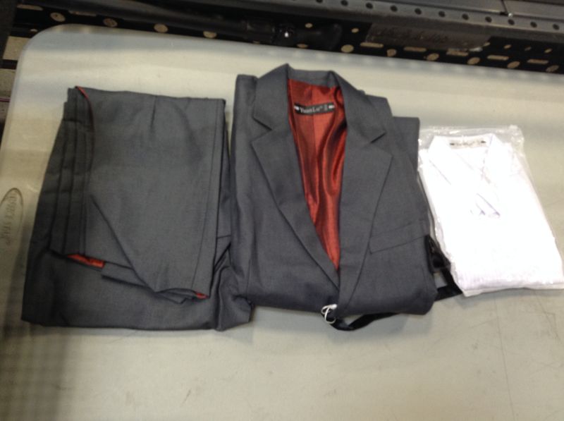 Photo 1 of YuanLu Boys-----  Grey color----l Formal Suits 5 Piece Slim Fit Suit Set size 14 grey 

