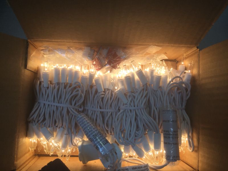 Photo 3 of  Clear White Wire String Lights Kit with 20 Clear White String Lights and 20 Wire Clips for Indoor Outdoor DIY Christmas Tree Party Wedding 40ft