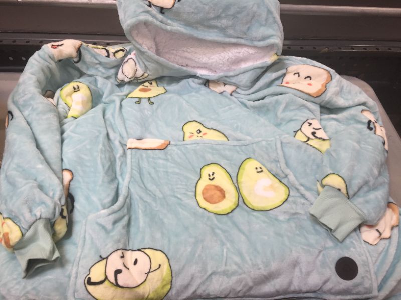 Photo 2 of Avocado Printed Flannel Blanket with Sleeves and Pocket Fashion Portable Blanket Warm Cosy TV Blanket--Tag said 29(3)