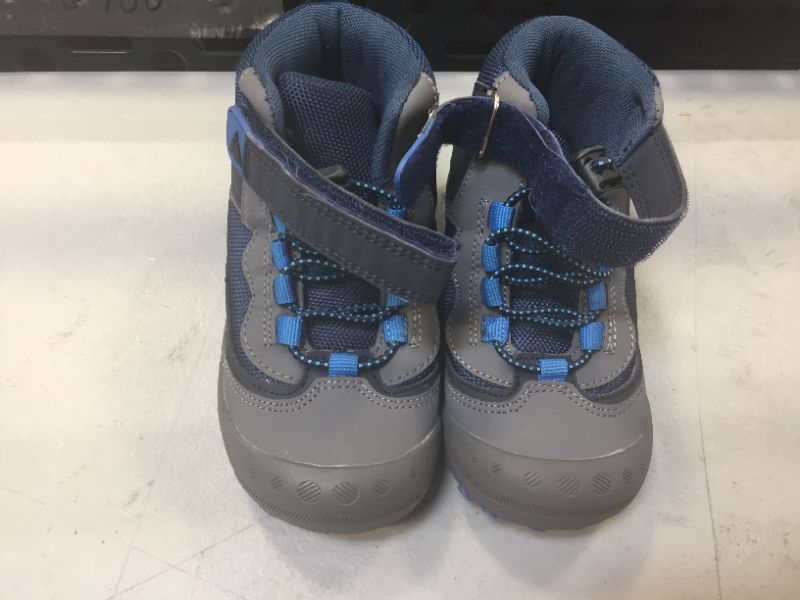 Photo 3 of  Kids  Water Resistant Hiking Boots Anti-Skid Outdoor Ankle Climbing Shoes Blue-Size 28