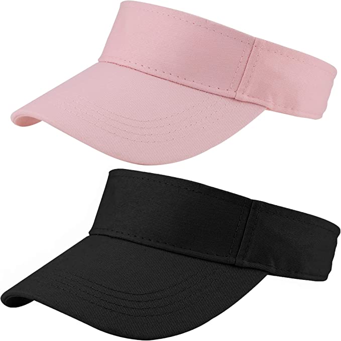 Photo 2 of Kids Sun-Visor-Hat Adjustable-Cotton Ponytail-Sport-Hats for Girls 6-12 Years Old  2pcs 
