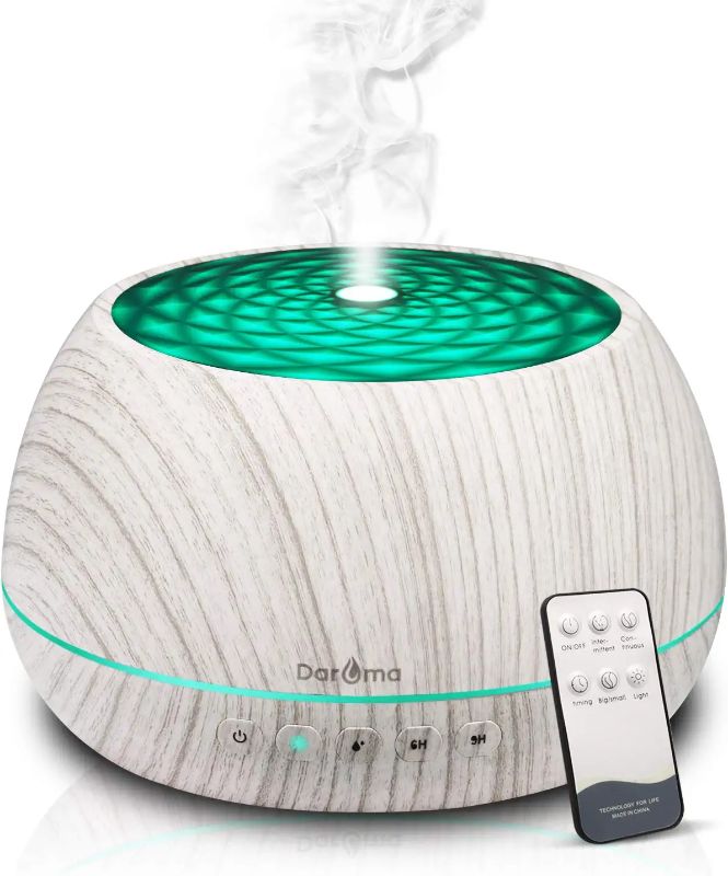 Photo 1 of 1000ml Essential Oil Diffuser,Daroma Aromatherapy Diffuser With Bluetooth Speaker,Remote Control Aromatherapy Ultrasonic Cool Mist Humidifier, 7 Color Unique Mood Lights & Waterless Auto-Off,WhiteWood
