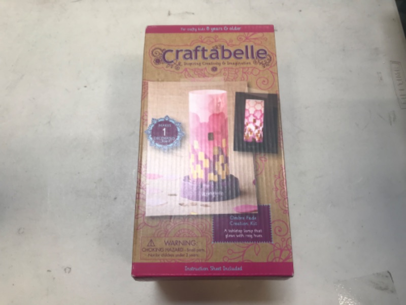 Photo 2 of Craftabelle – Ombre Fade Creation Kit – Lampshade Decorating Kit – 323pc LED Lamp Set with Fabric & Accessories – DIY Arts & Crafts for Kids Aged 8 Years +
