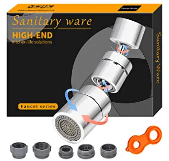 Photo 1 of Bathroom Faucet Aerator, 1080 Degree Swivel Sink Faucet Aerator large flow Aerator , Dual function Sprayer Kitchen Sink Inflator, Bathroom Faucet Mounted for Face Washing

