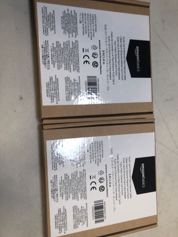 Photo 1 of Amazon Basics RJ45 Cat-6 Gigabit Ethernet Patch Internet Cable - 5 Foot , 2 COUNT 