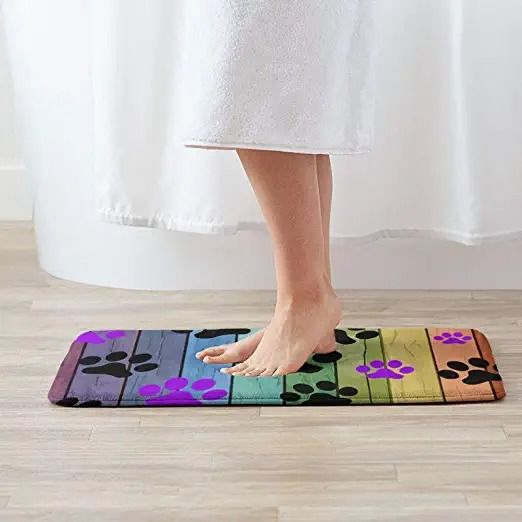 Photo 2 of AKUROOU Dirty Dog Paws Bathroom Rug Funny Bath Mat Home Decor Bathroom Door Mat 15.7 x 23.5 inches