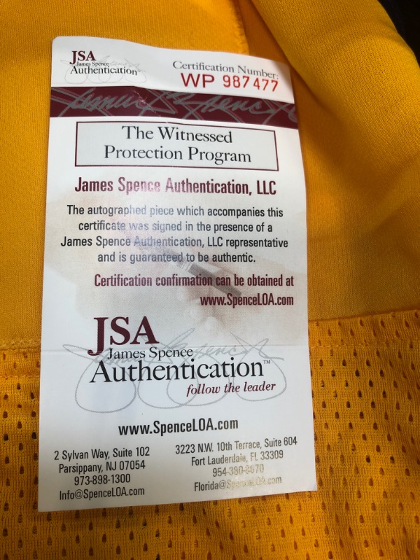 Photo 1 of Aqib Talib Los Angeles Rams Signed Autograph Yellow Jersey JSA Witnessed Certified SIZE XL 