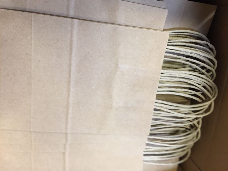 Photo 1 of BagDream Kraft Paper Bags 100Pcs 5.25x3.75x8 Inches Small Paper Gift Bags with Handles Bulk