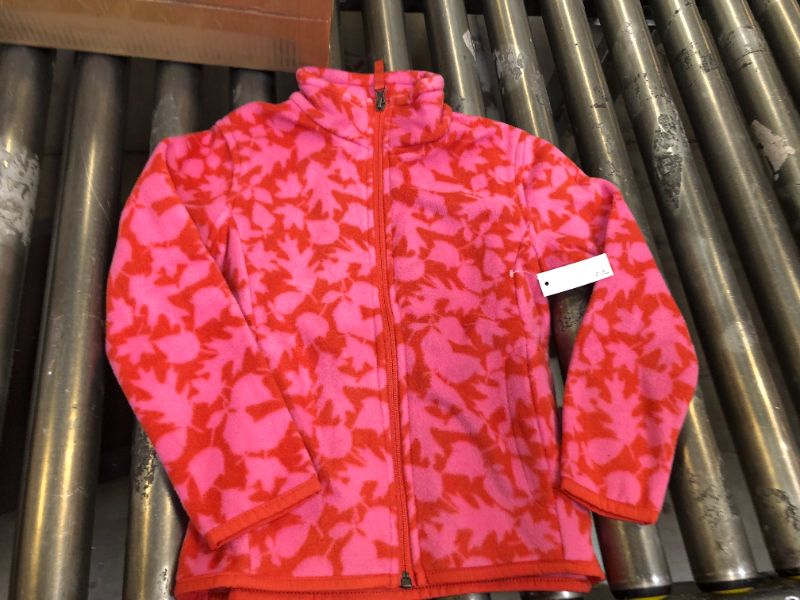 Photo 2 of Amazon Essentials Girls and Toddlers' Polar Fleece Full-Zip Mock Jacket
Color: Pink, Leaf Print
Size: XL