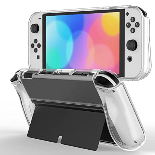 Photo 1 of JETech Protective Case for Nintendo Switch (OLED Model) 7-Inch 2021 Release, Grip Cover with Shock-Absorption and Anti-Scratch Design, HD Clear-----factory sealed