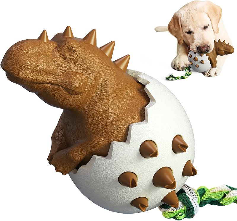 Photo 1 of Dinosaur Dog chew Toys,Dog Toys for Aggressive Chewers, Puppy Teething Chew Toys ,Upgraded Indestructible Tough Durable Dog Chew Toy for Medium Large Dogsand Prevent Dental Calculus
